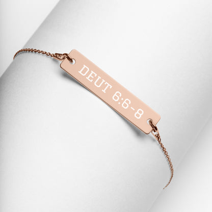 Deut 6:6-8 Engraved Bar Chain Bracelet