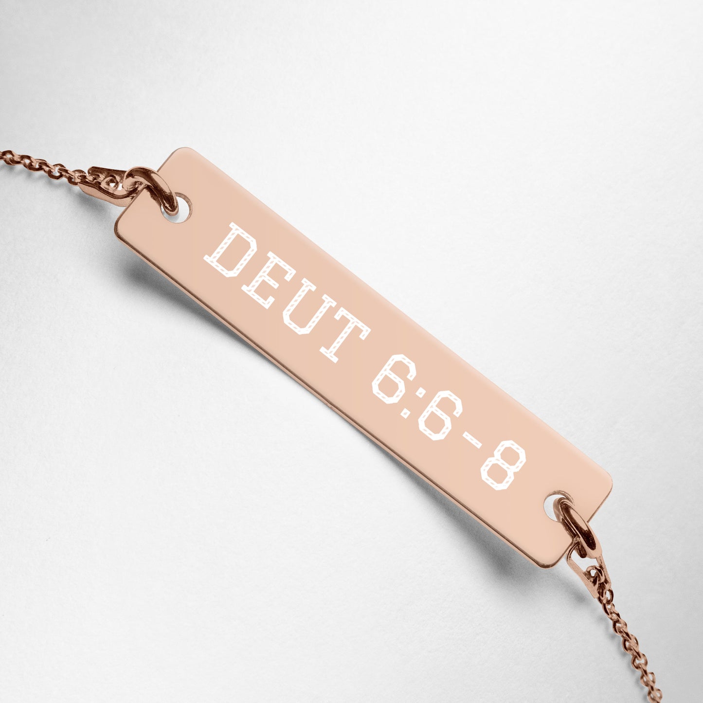 Deut 6:6-8 Engraved Bar Chain Bracelet