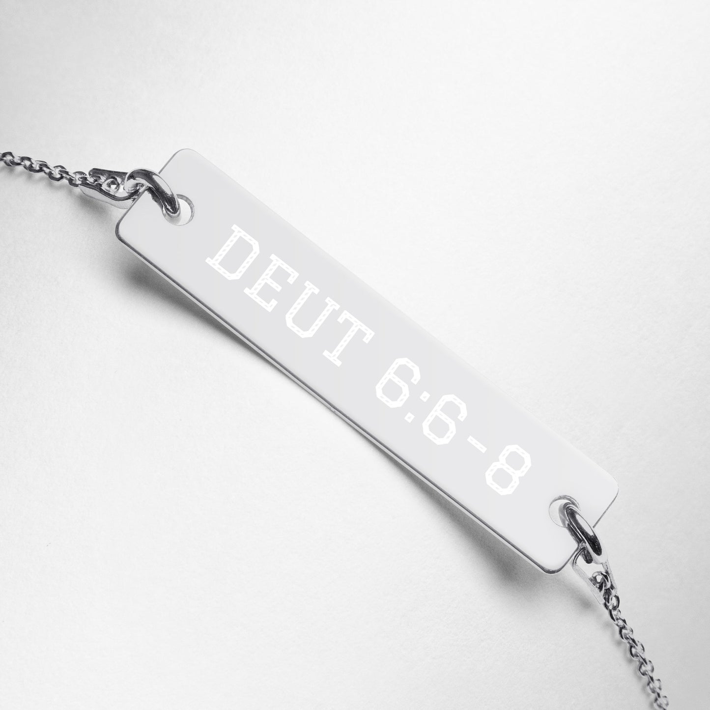 Deut 6:6-8 Engraved Bar Chain Bracelet