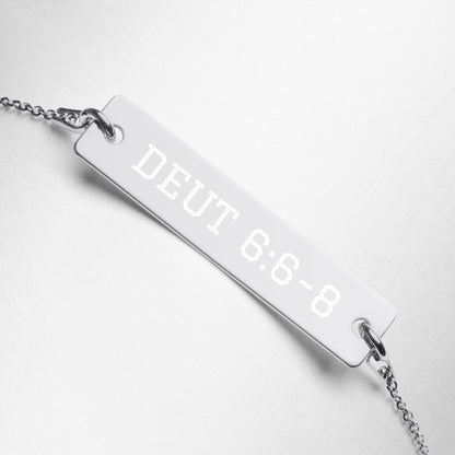 Deut 6:6-8 Engraved Bar Chain Bracelet