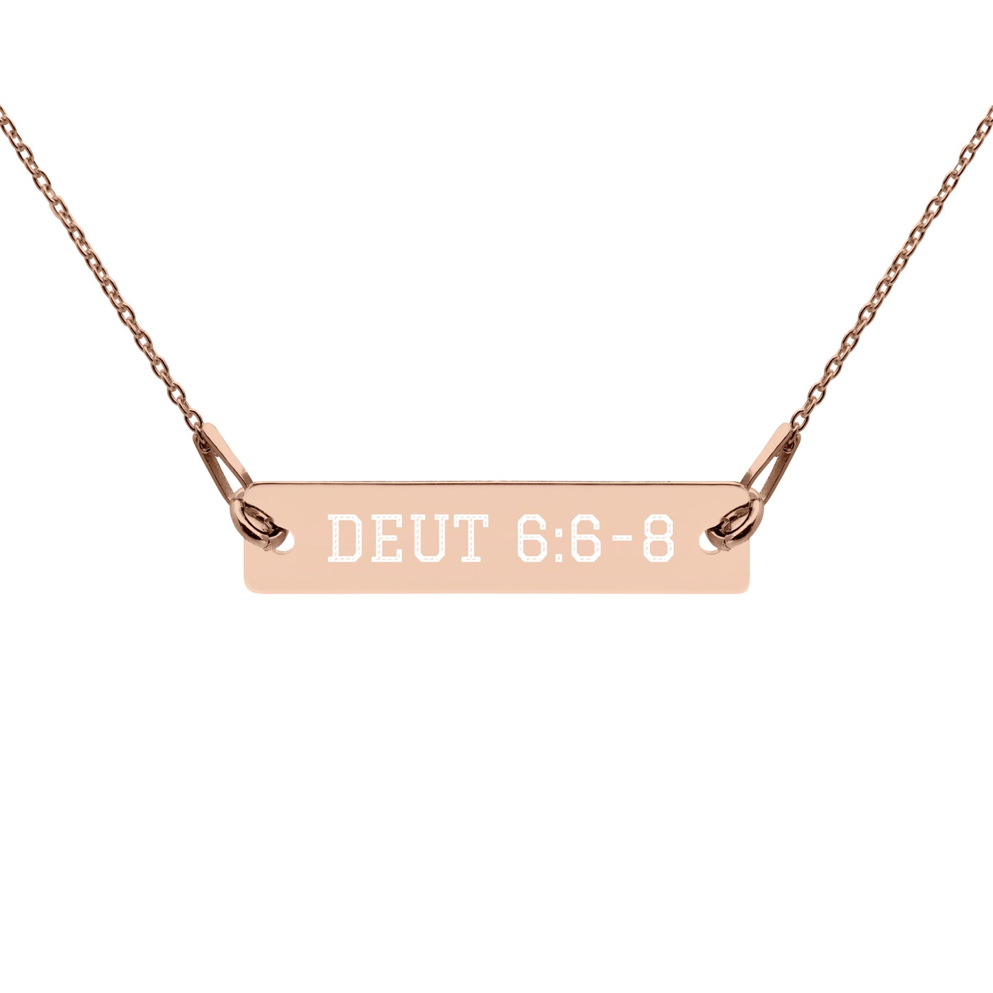 Deut 6:6-8 Engraved Bar Chain Necklace