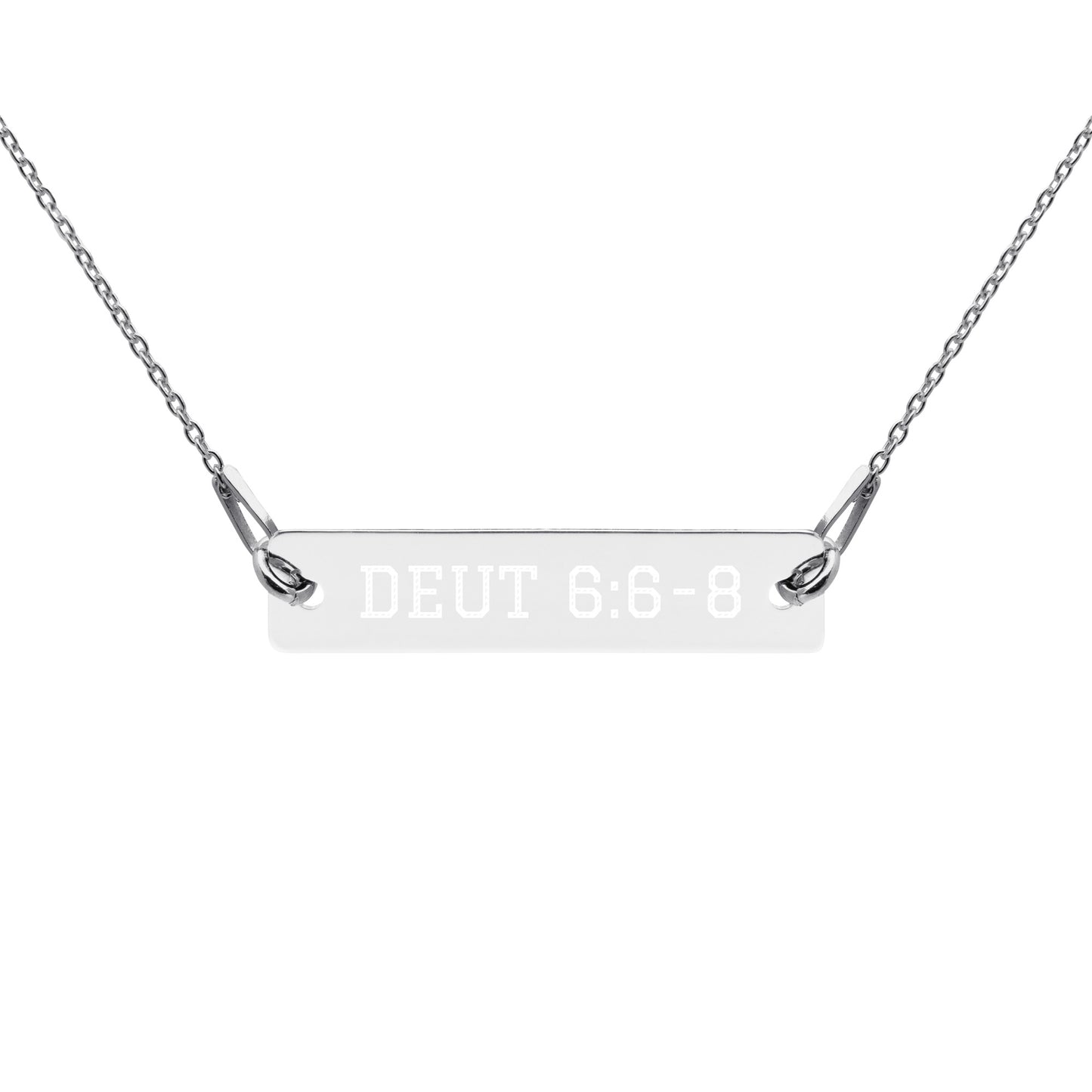 Deut 6:6-8 Engraved Bar Chain Necklace