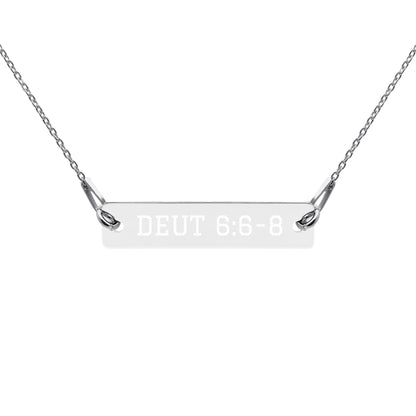 Deut 6:6-8 Engraved Bar Chain Necklace